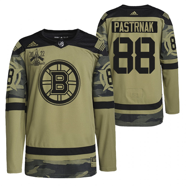 Men's Boston Bruins #88 David Pastrnak 2022 Camo Military Appreciation Night Stitched Men's Boston Bruins #88 David Pastrnak 2022 Camo Military Appreciation Night Stitched
